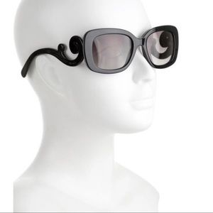 Prada 27ns black/dark grey shaded rectangle sunglasses